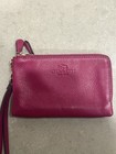 Coach New York - Magenta Pink Double Corner Zip Womens Wristlet Wallet   F64130