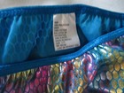 Vintage Van Mar String Bikini Panties Size L 7 Liquid Foil Shiny Rainbow Snake