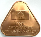 Colorized Canadian Maple Leaf  999 Fine Copper Triangle Advp 1 Oz Rare