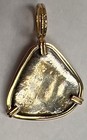 Spanish Colonial Pirate Shipwreck Silver Cob Coin 14k Pendant