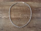 Native American Sterling Silver 24  Navajo Pearl Necklace By I  John