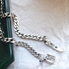 925 Sterling Silver Vintage Belt Buckle Choker Necklace Trendy Cuban Link Chain