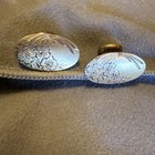 Antique Victorian Gold Filled Oval Cufflinks - Engraved Art Nouveau Bean Back Ht