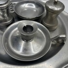 Pewtarex York Pewter Lot Tray Chamberstick Salt Pepper Shakers Vintage Dish