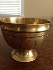 Antique Asian  Brass Cerimonial Cup Bowl Hand Made Well Worn Decorative