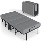 Dujahmland Folding Bed With Mattress Portable Foldable Guest Beds-twin Size