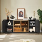 Modern 64    Black Wavy Tv Cabinet     Led Lighting  Particleboard   Mdf