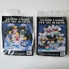 Plastic Canvas For All Seasons 2 Kits Christmas Ornaments Angels Jesters  Sewing