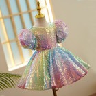 Flower Girl Princess Multicolor Sequined Tulle Tutu Short Ball Gown Dress Party