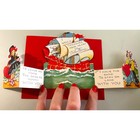 Vintage Mechanical Valentine Card Pirate Ship    treasure Your Heart    1930 Germany
