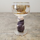 Goebel Hummel Friar Tuck Monk Stem Gold Grape Cordial Wine Glass Made In Germany