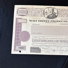 Vintage 1967 Walt Disney Productions Stock Certificate Portrait Mickey Mouse