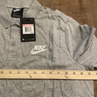 New Nike Sportswear Nsw Mens Pique Cotton Polo Golf Grey White Msrp  45