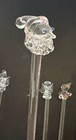 Vintage Lot Of 14 Glass Crystal Swizzle Sticks Drink Stirrers Holiday