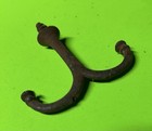 Pair Antique Cast Iron Under Shelf Ceiling Hooks Vintage Wardrobe Double Coat