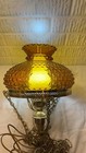 Vintage Amber Glass Hanging Swag Lamp