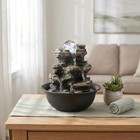 Indoor Tabletop Water Fountain Zen Waterfall Spinning Ball Desk Decor Led Light