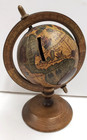 Vintage Table Top Old World Globe On Wood Stand 7  Italy