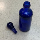 Cobalt Blue  Glass  Round Tube Bottle  With Neck And  Ball Shaped Glass Stopper