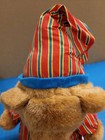Avon Pajama Teddy Bear Plush Striped Nightshirt Cap Vintage Collectible Toy