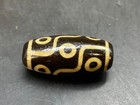 Rare Tibetan Old Agate Dzi 9 Eyes Bead Pendant 29mm Z12