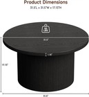 31 5  Round Coffee Table  Mid Century Modern Fluted Tambour Coffee Table  Engine