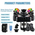 1hp 15000gph 750w Pond Fountain Aerator Floating Pump W  2 Or 4 Light optional