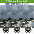 300w Led Shoebox Parking Lot Area Light  300 240 200w Selectable  5000k 42000lm