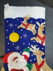 Felt Stocking Bucilla    and To All A Goodnight     Handmade Santa 16  X 10 