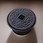 Heavy Cast Iron Container With Lid Tea Holder Accessory Or Snuff Pot  g 