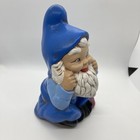 Vintage Ceramic Hand Painted Sitting Head In Hands Garden Gnome Elf 8 