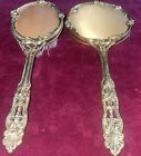 Vintage Globe Usa 24k Gold Plate Rose Mirror  Brush   Comb Vanity Set