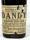 Wierhake s Dandy Stove Polish Glass Bottle Antique C1900 Paper Label  St  Louis