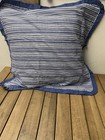 Laurel Manor Euro Shams Set Of 2 Toile Garden White Blue Stripe Ruffled 26  Nwot