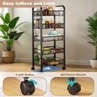 Storage Rolling Cart  5 Tier Metal Utility Shelf Organizer Cart With Wheels