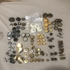 120    Vintage Antique Metal Silver   Gold Tone Buttons  Old And Beautiful