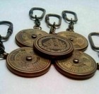 Calendar Brass Key Perpetual Keychain Nautical Chain Antique Years Vintage Set 5