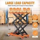 Hydraulic Lift Table Cart  50  Manual Double Scissor Lift Table 330lbs Capacity