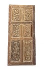 Rustic Modern Barn Door Six-panel Hand-carved Reclaimed Wood Sliding Door 80x36