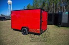 New 2027 6x12 6 X 12 V-nosed Enclosed Cargo Motorcycle Trailer Ramp   Side Door