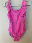 Cat   Jack Girls    Xl  14  Pink   Lavender Striped Ruffle One-piece Swimsuit