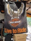 Harley Davidson Double Side Eagle Live To Ride  Ride To Live Flag Orange Black
