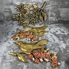 Syroco Gold Birds Dogwood Branch Wall Decor Vintage Mcm 3 Piece Set