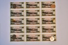 50 Won 1992 Specimen Uncut Sheets Of 15  solid Fancy Serial Number 0000000  
