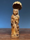 Antique Malaysian Southeast Asian Fine Carved Wood Figure Of A Beauty Early 20th