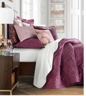 5 Pc hotel Collection Classic Dutch Floral Coverlet  Standard   Euro Shams Plum