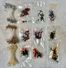 100  Nos Vintage Miniature Roses Flowers Stamens Dollhouse Supplies Lot F10