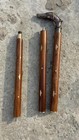 Handcrafted Wooden Walking Cane     Brass Dog Head Handle 