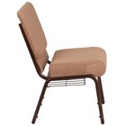 50x Caramel Tan 21   Wide Church Chairs Copper Frame Book Rack 4    Seat 800 Lb