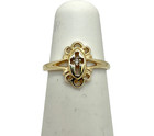 10k Yellow Gold Diamond Cross Kids Child Baby Pinky Ring Size 3